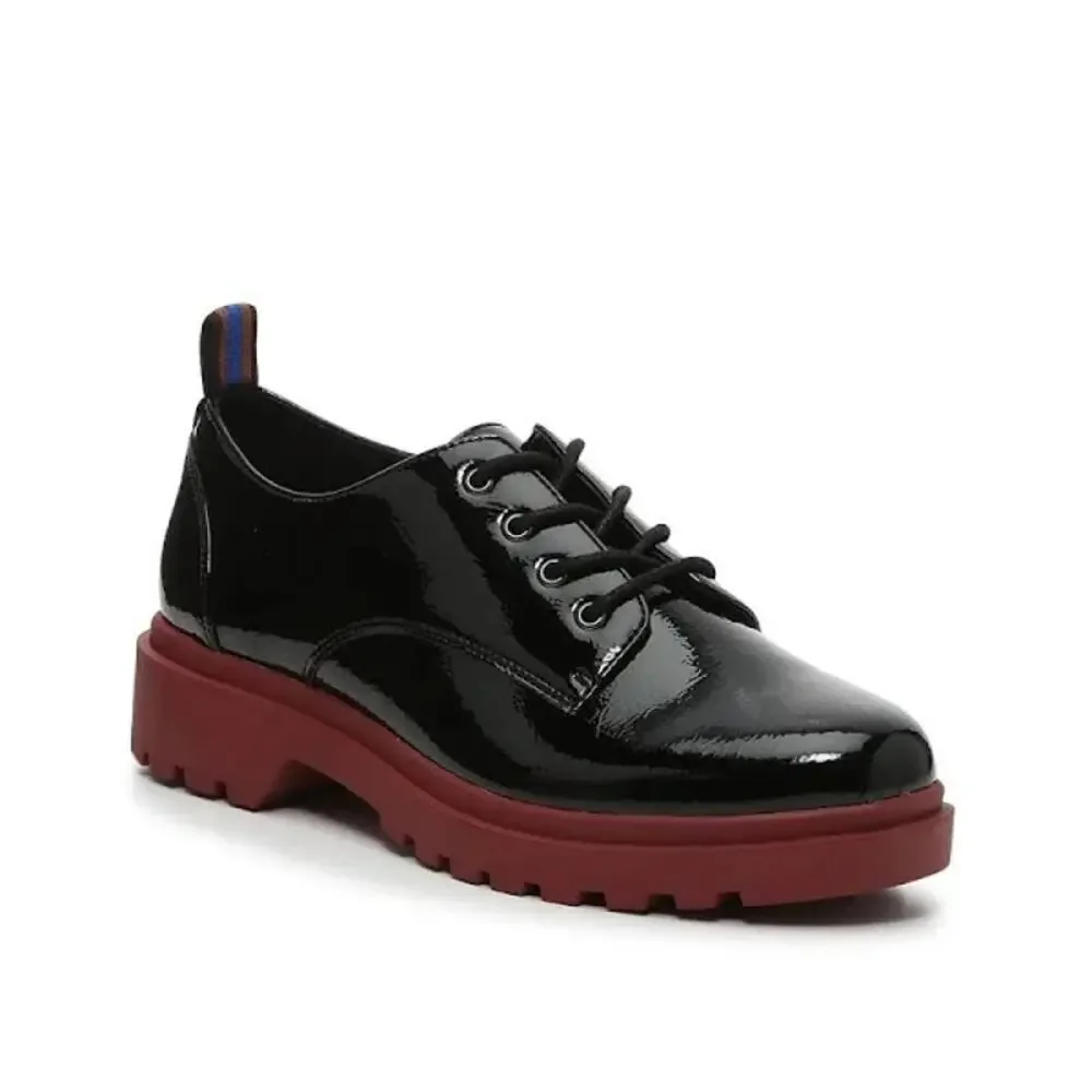 Mix No 6 Black Patent Platform Oxfords Size 7